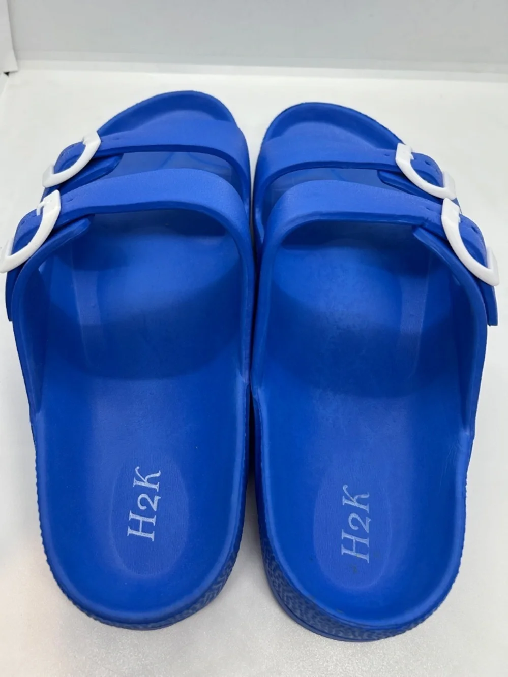 Blue H2K Men’s Lightweight Soft Slides Adjustable Sandals Buddy Size 12 NWOT